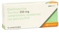 CLARITROMICINA TECNIGEN 250 mg COMPRIMIDOS RECUBIERTOS CON PELICULA EFG