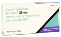 DEXKETOPROFENO TECNIGEN 25 MG COMPRIMIDOS RECUBIERTOS CON PELICULA EFG
