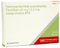 TELMISARTAN/HIDROCLOROTIAZIDA TECNIGEN 40MG/12,5 MG COMPRIMIDOS EFG
