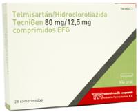 TELMISARTAN/HIDROCLOROTIAZIDA TECNIGEN 80 MG/12,5 MG COMPRIMIDOS EFG